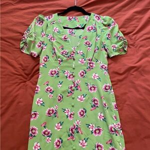 Retro Floral Midi Dress